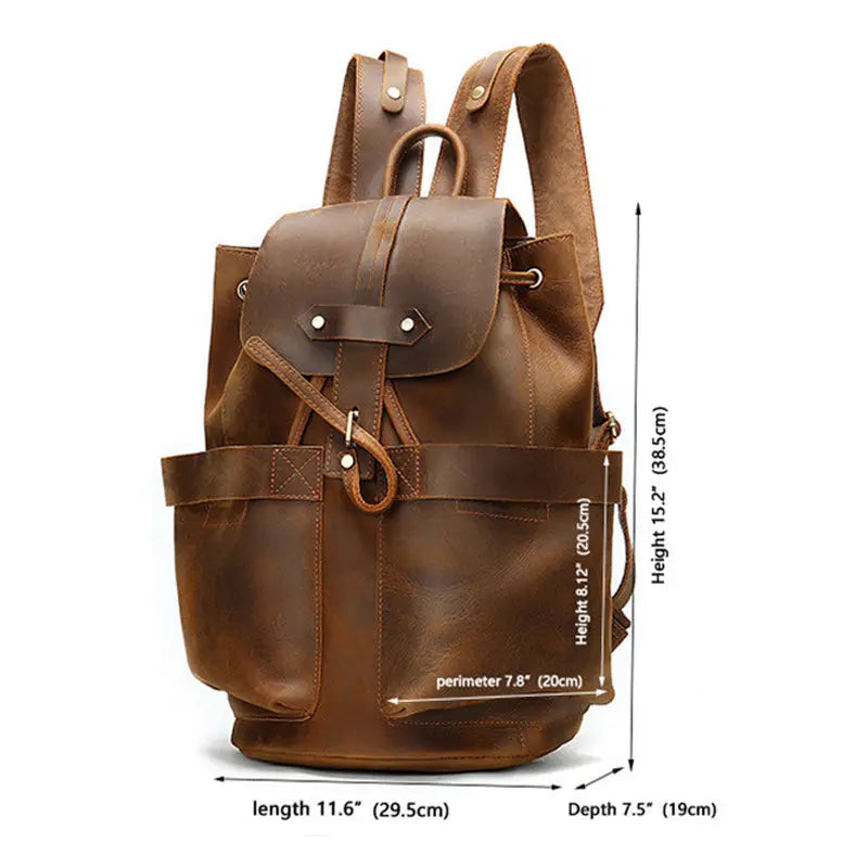 Excursion Retro Leather Backpack - John Freya