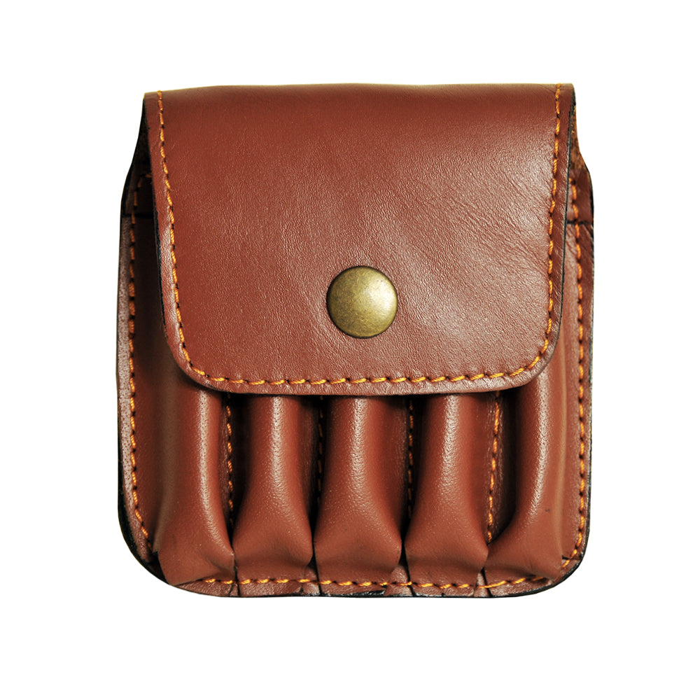 Classic Leather Cartridge Bullet Pouch-Wallet 5 Shells