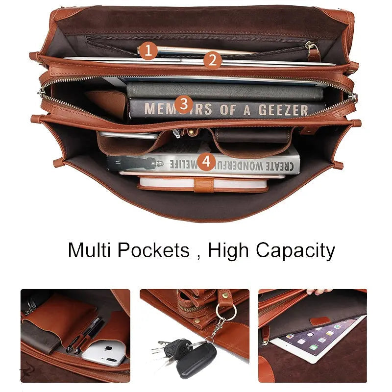 Exquisite Business Leather Briefcase John Freya