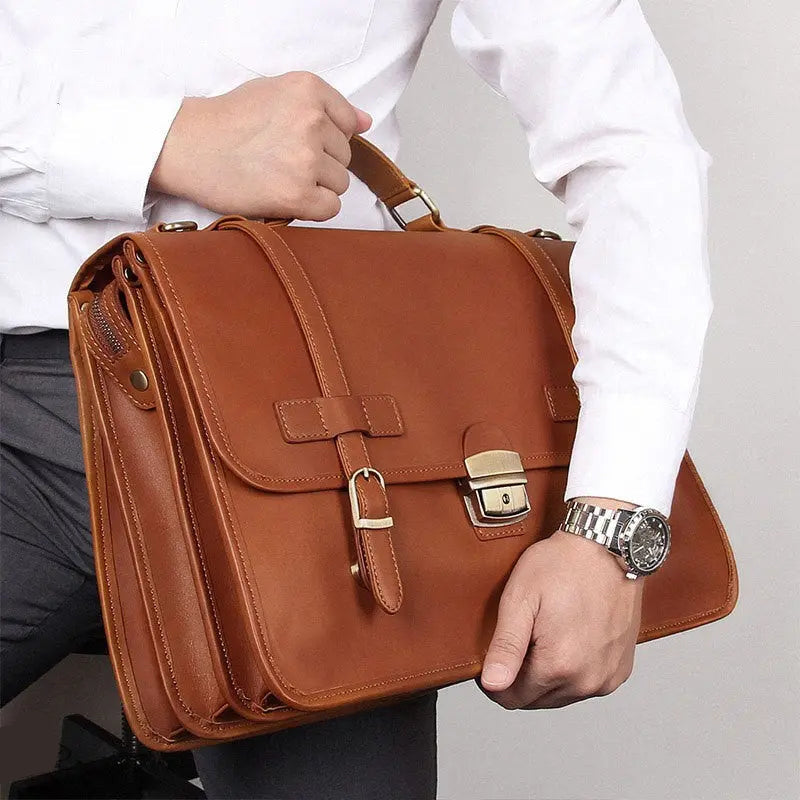 Exquisite Business Leather Briefcase John Freya