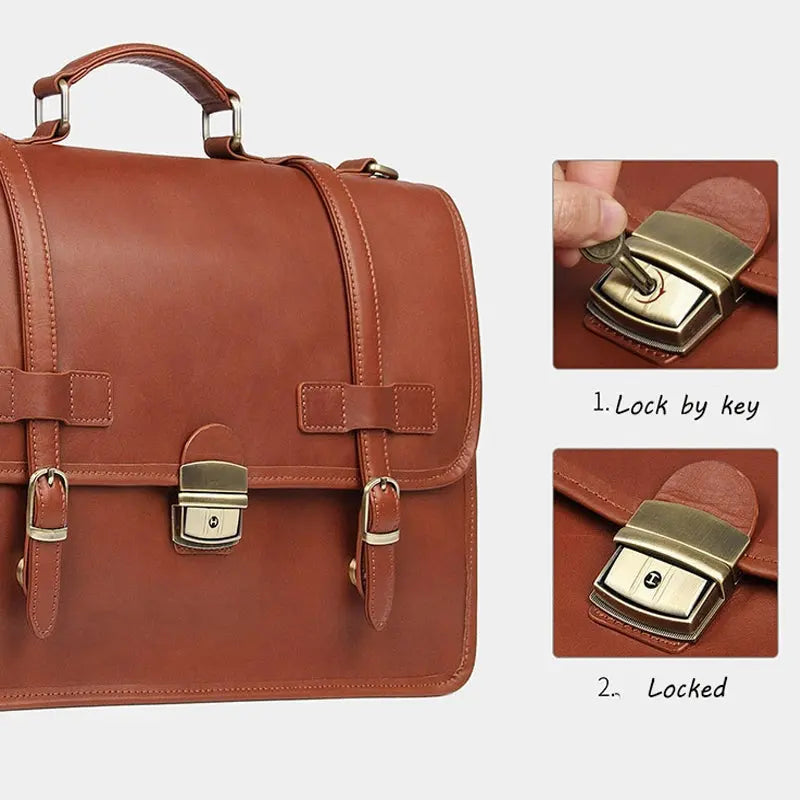 Exquisite Business Leather Briefcase John Freya