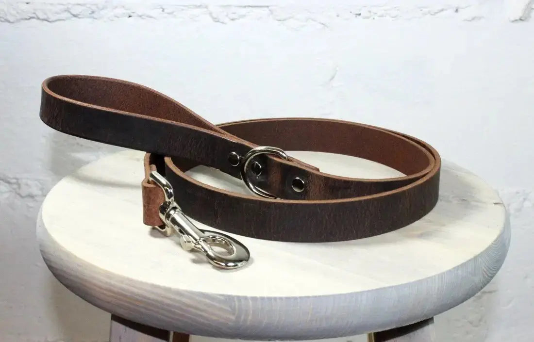 Premium Thick Leather Dog Leash Extra Long - John Freya
