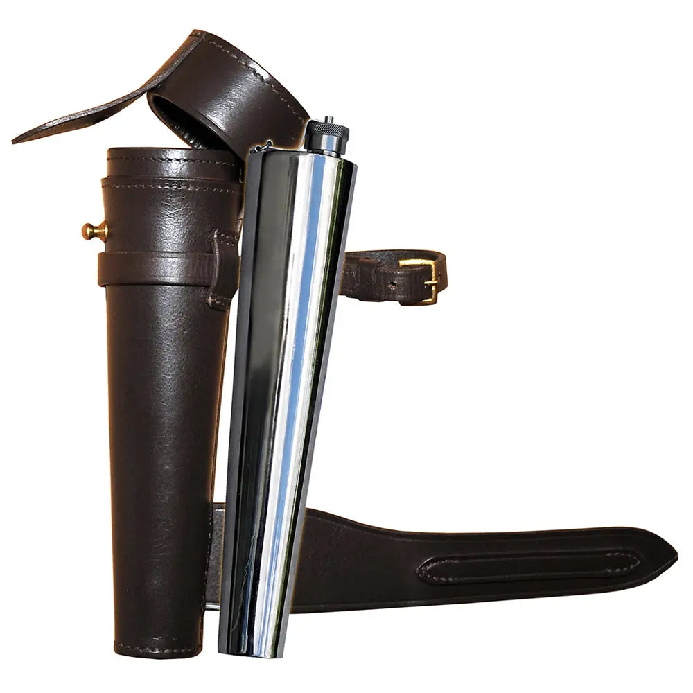 Saddle Hip Steel Flask with Leather Case - John Freya