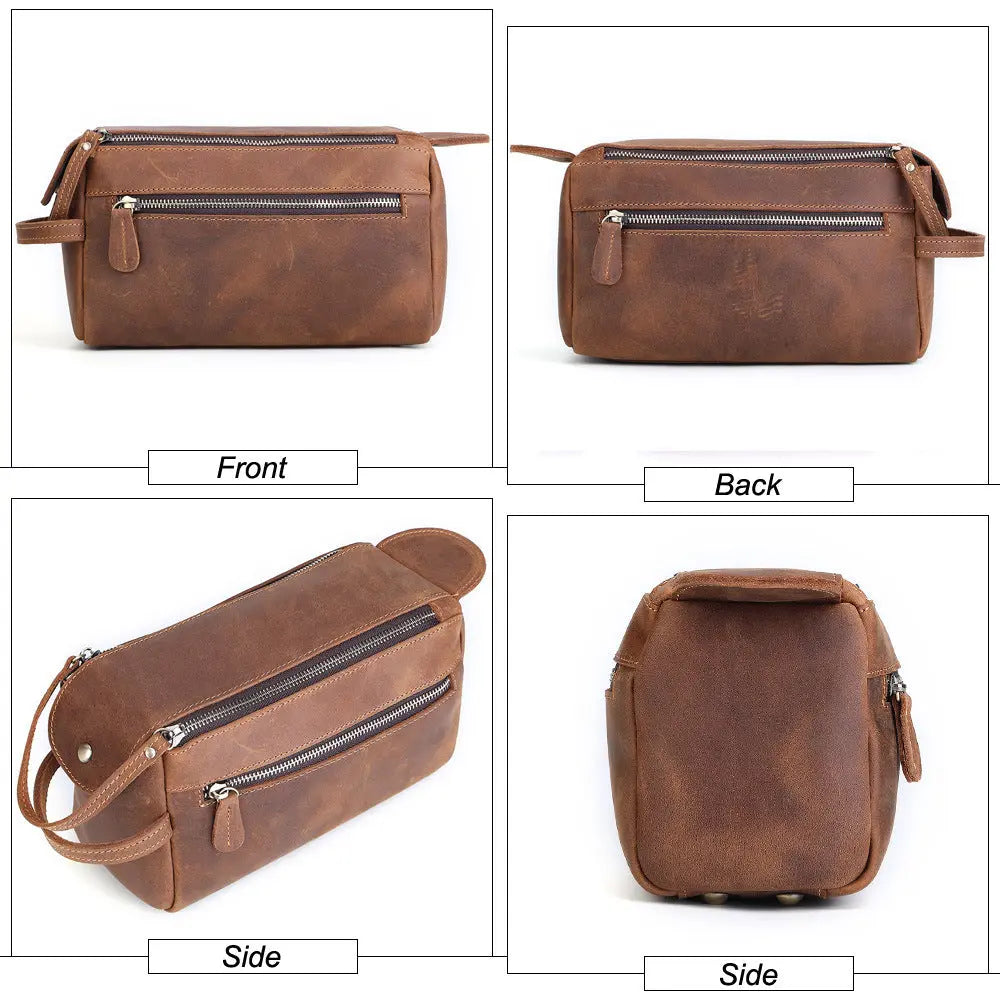Studio Leather Wash Bag - John Freya