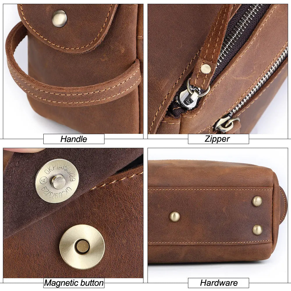 Studio Leather Wash Bag - John Freya