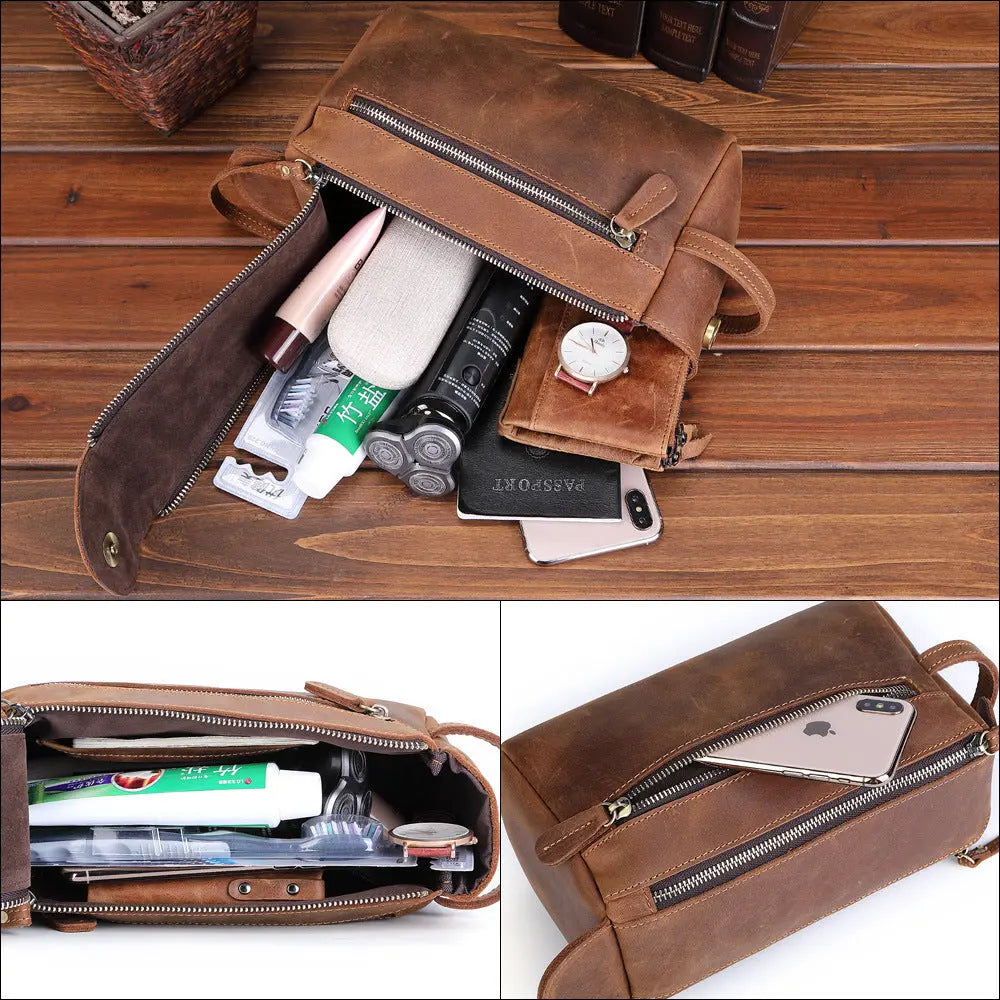 Studio Leather Wash Bag - John Freya