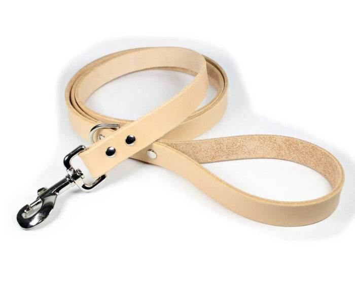Premium Natural Leather Dog Leash Extra Long